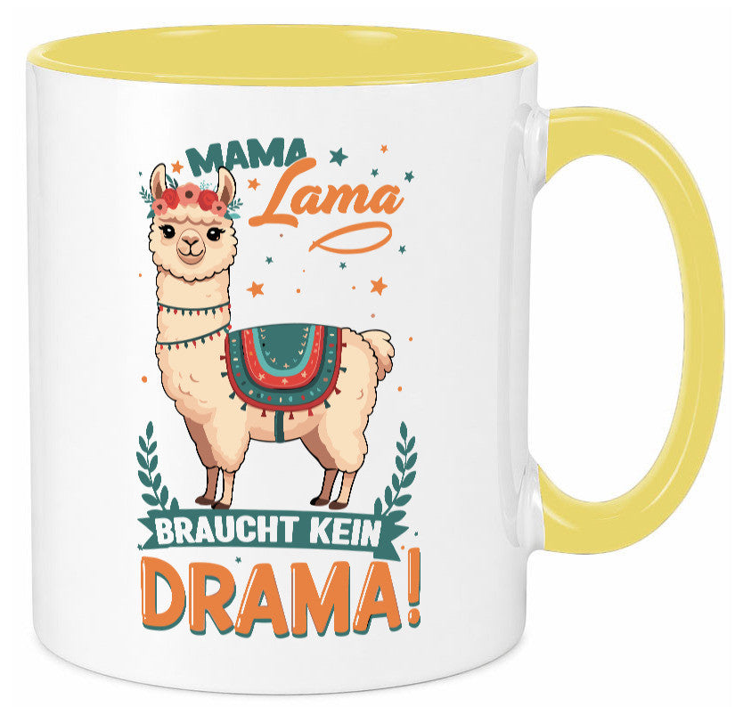 Mama Lama braucht kein Drama | Muttertag Humor Familie Geschenkidee Tasse
