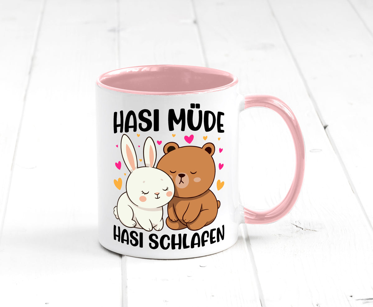 Hasi Müde | schlafen Kaninchen Häschen v2 lustiger Spruch Geschenk Humor Tasse