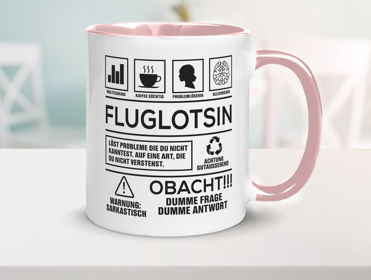 Achtung Probleme Fluglotsin | Flughafen Flugverkehr Geschenk Humor Geschenkidee Tasse