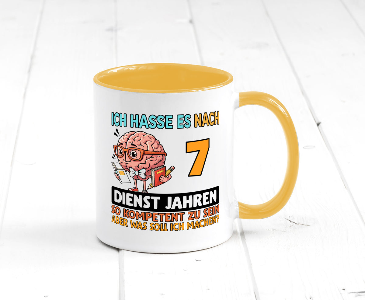 7 Dienstjahre | Arbeit Kompetent lustig Kollegen Büro Geschenk Tasse