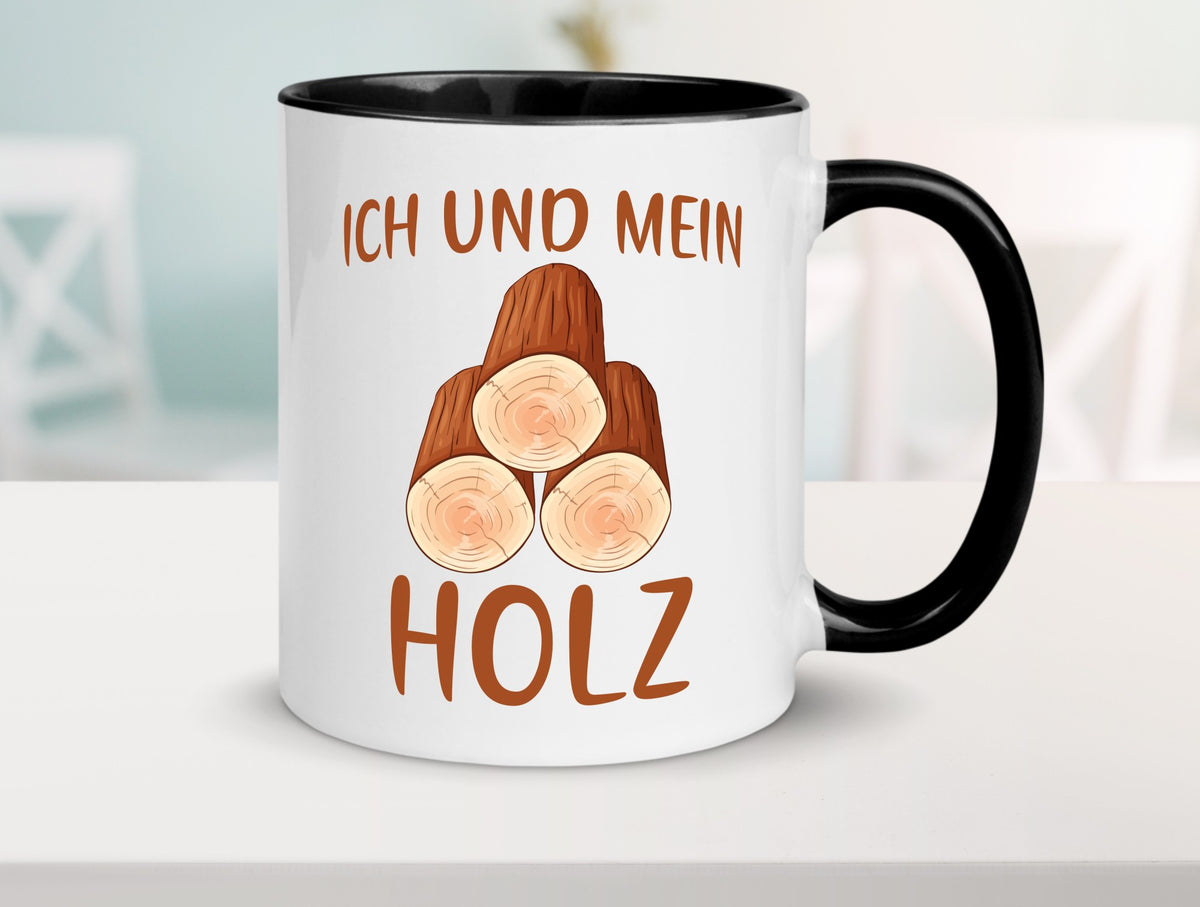 Ich und mein Holz | liebhaber Holzfäller lustiger Spruch Geschenk Humor Tasse