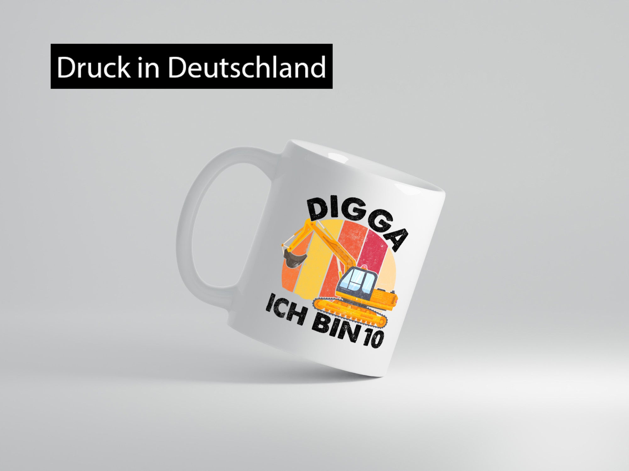 10. Geburtstag | 10 Jahre Bagger Digga lustig Geschenkidee Geschenk Tasse