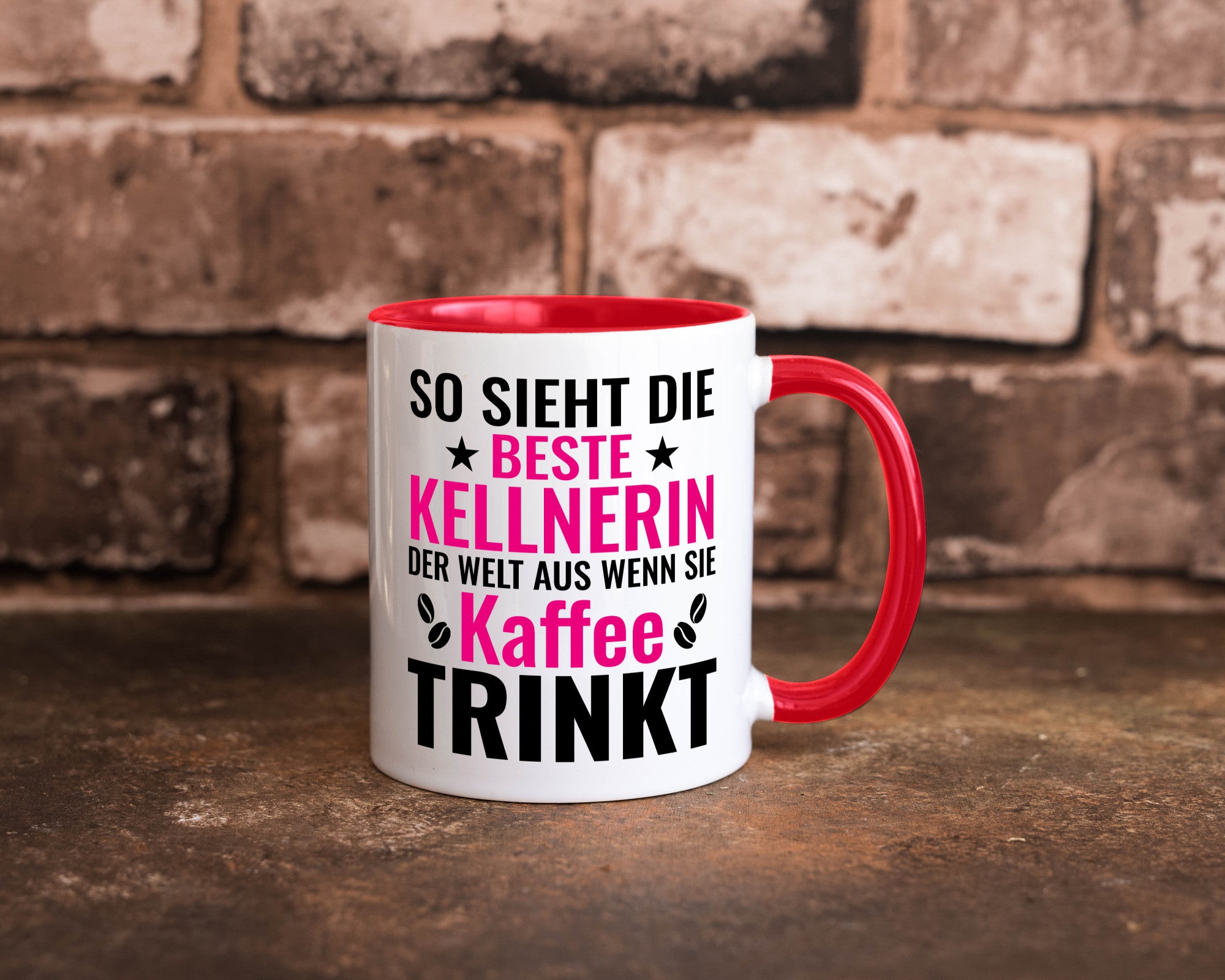 Kaffee trinkt: Kellnerin | Beruf kellnern Bedienung Humor Arbeit Kollegen Büro