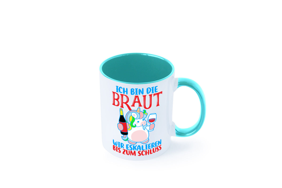 Junggesellinnenabschied | JGA Braut Einhorn Eskalation v2 lustig Humor Tasse