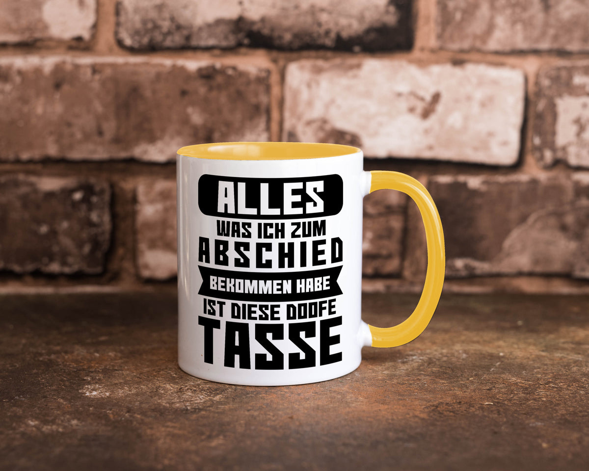 Zum Abschied | Kollegen Jobwechsel Büro Abschluss Geschenk Arbeit lustiger Tasse