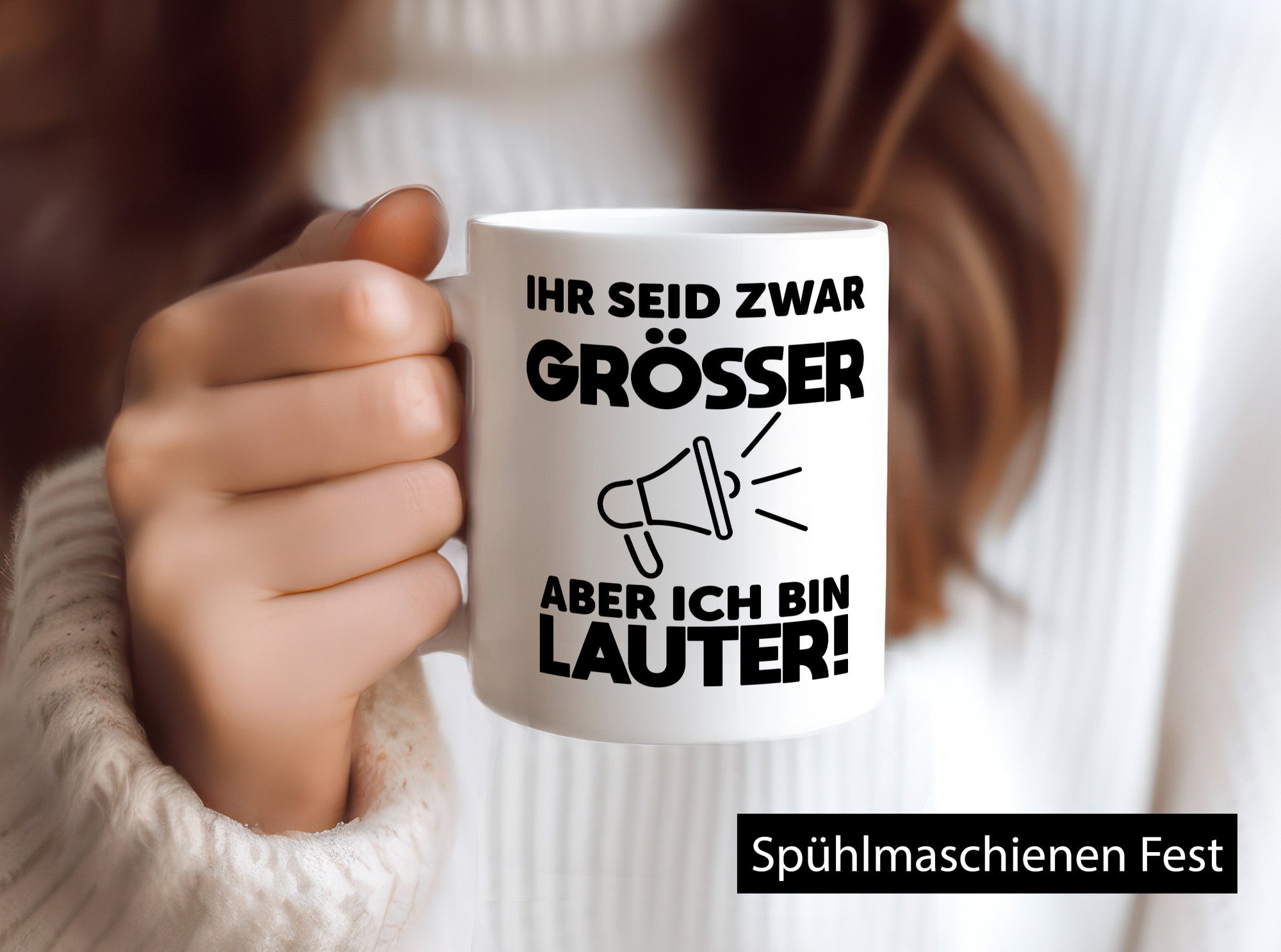 Ihr seid zwar größer aber ich bin Lauter lustiger Spruch Geschenk Humor