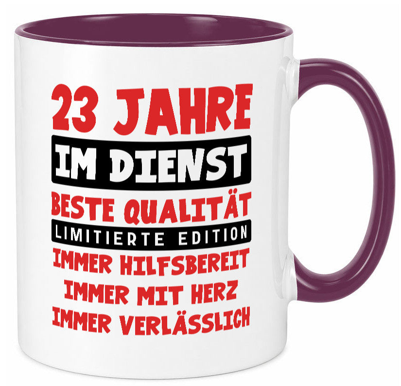23 Jahre im Dienst | Jubiläum Arbeit v9 Humor Kollegen Büro Geschenkidee Tasse