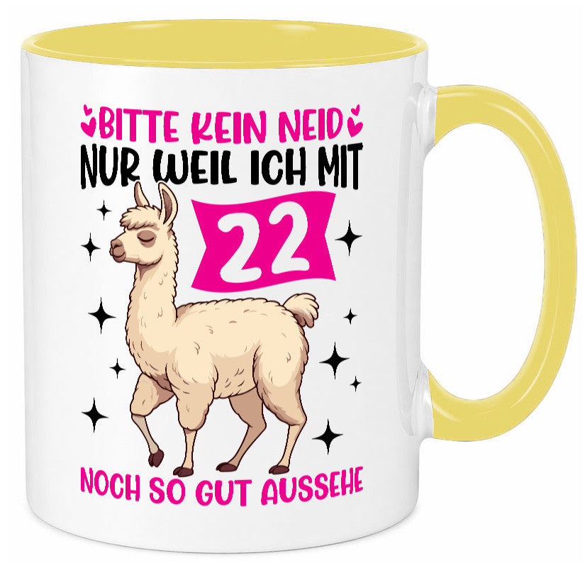 22. Geburtstag | 22 Jahre Lama gut aussehen lustig Geschenkidee Geschenk Tasse