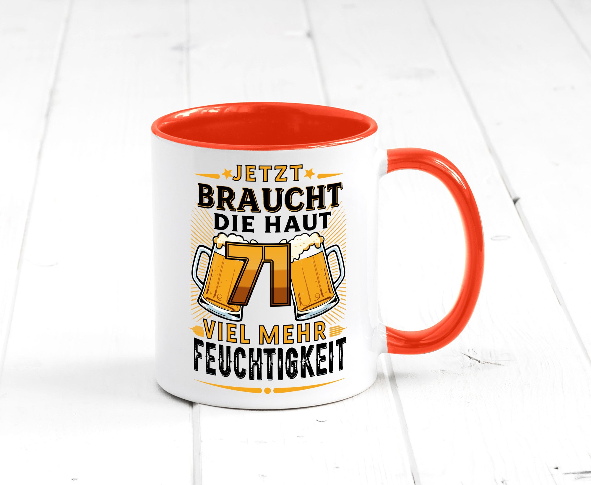 71 braucht die haut mehr Feuchtigkeit | 71. Geburtstag Geschenkidee Humor Tasse