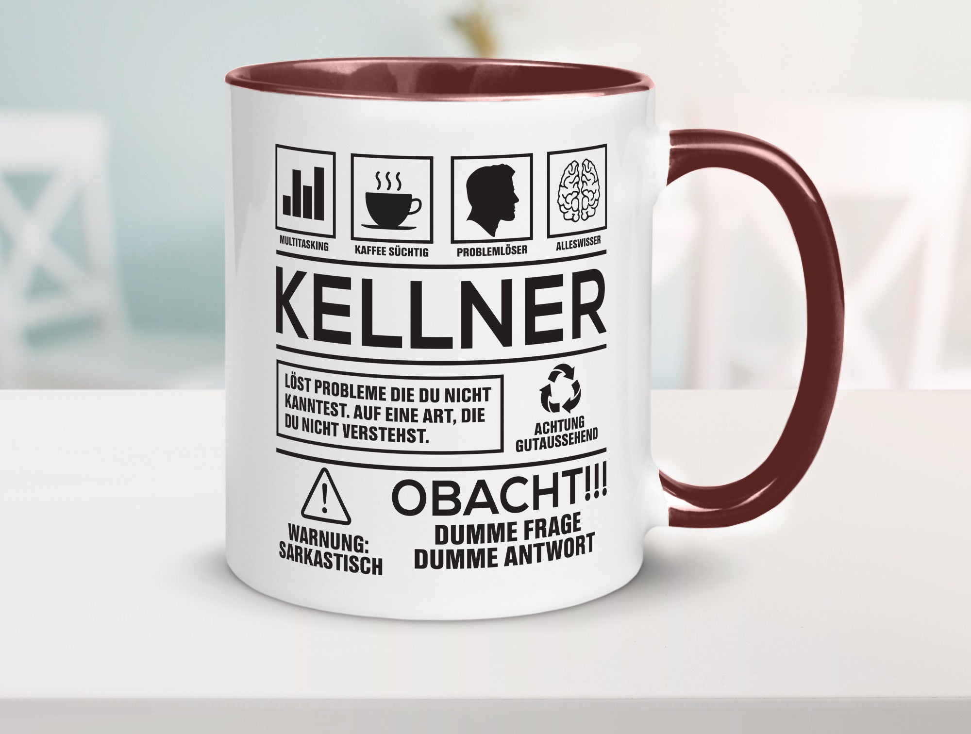 Achtung Probleme Kellner | kellnern Bedienung lustiger Spruch Geschenk Humor
