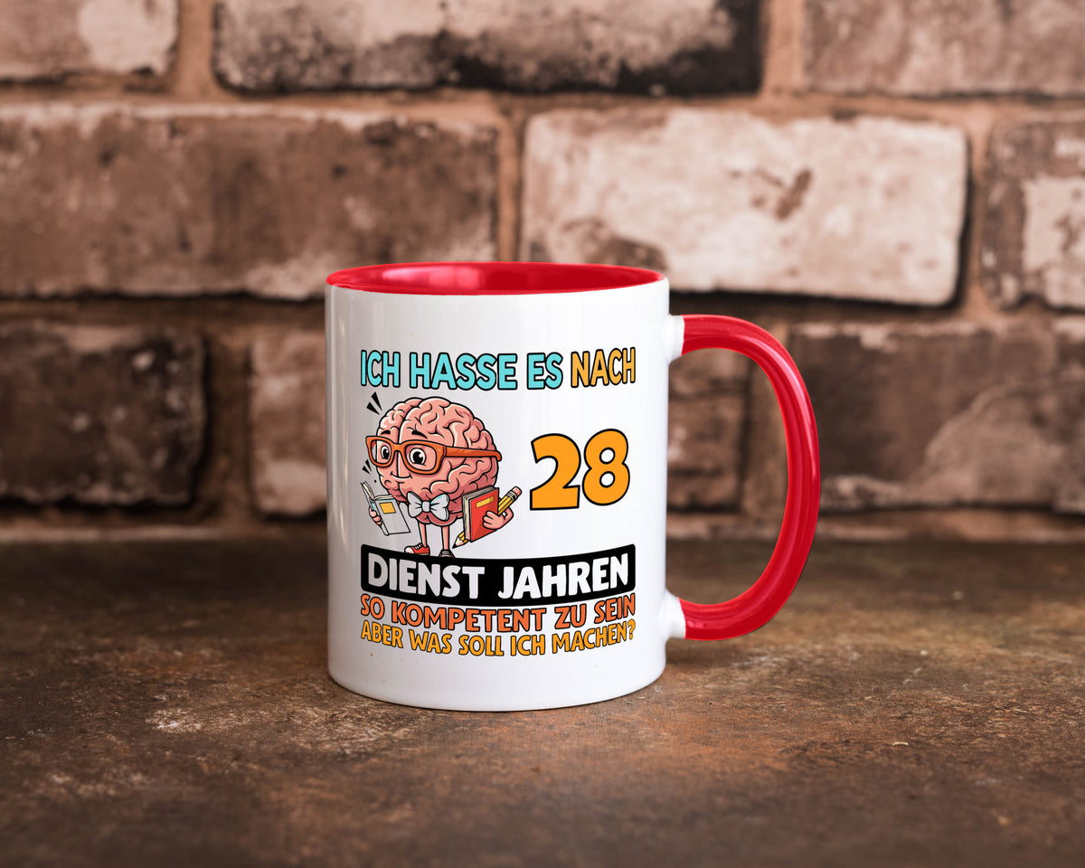 28 Dienstjahre | Arbeit Kompetent Geschenkidee Kollegen Büro Humor Tasse