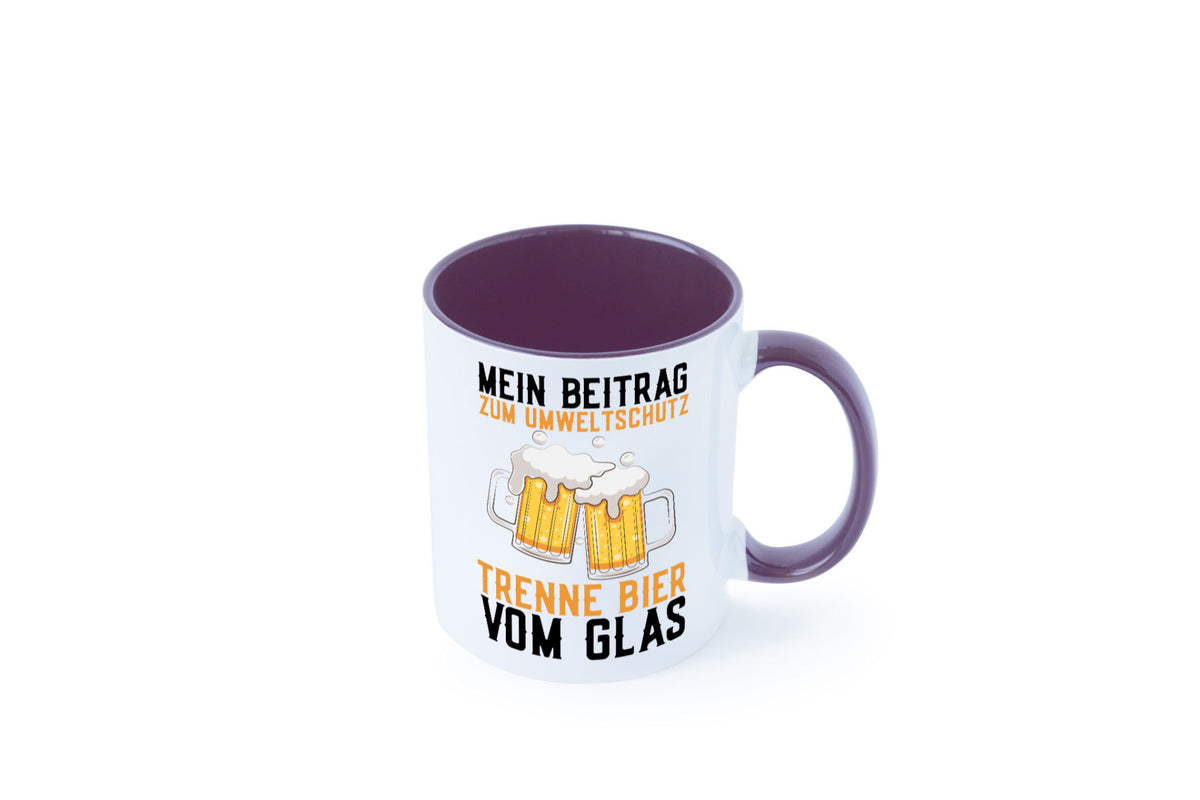 Beitrag zum Umweltschutz | Biertrinker Party Pils lustiger Spruch Geschenk Tasse