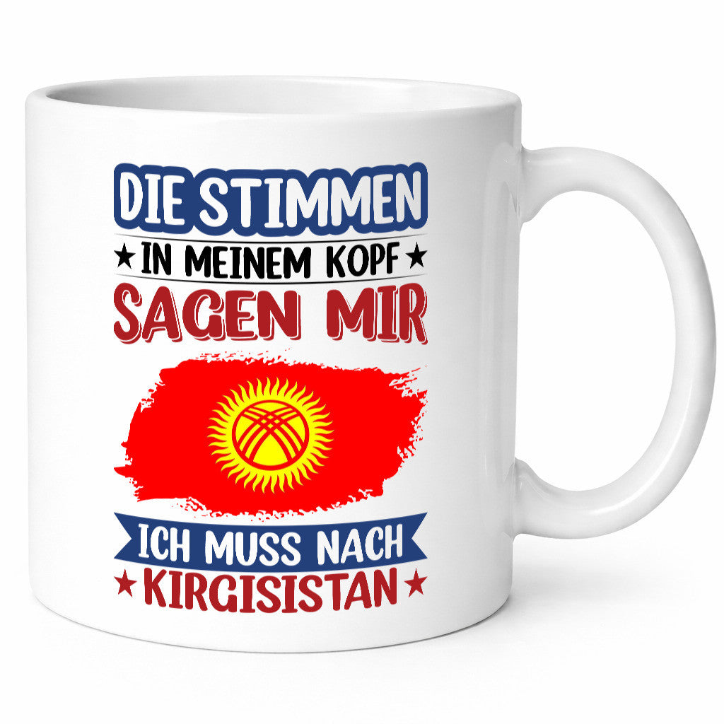 Kirgisistan | Urlaub Stimmen in meinem Kopf Traumland Humor Geschenkidee Tasse