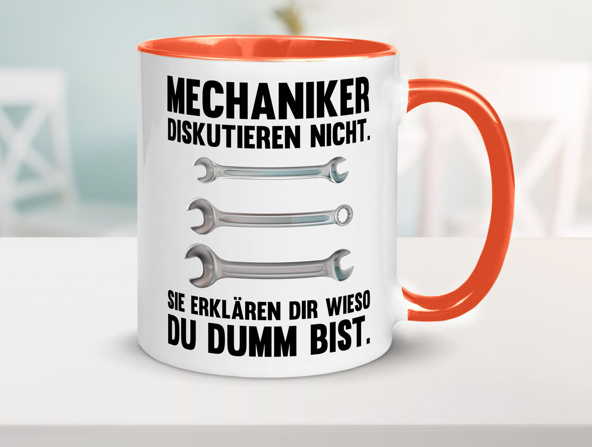 Mechaniker Diskutieren nicht sie erklären nur wieso Geschenkidee Tierliebhaber Tasse