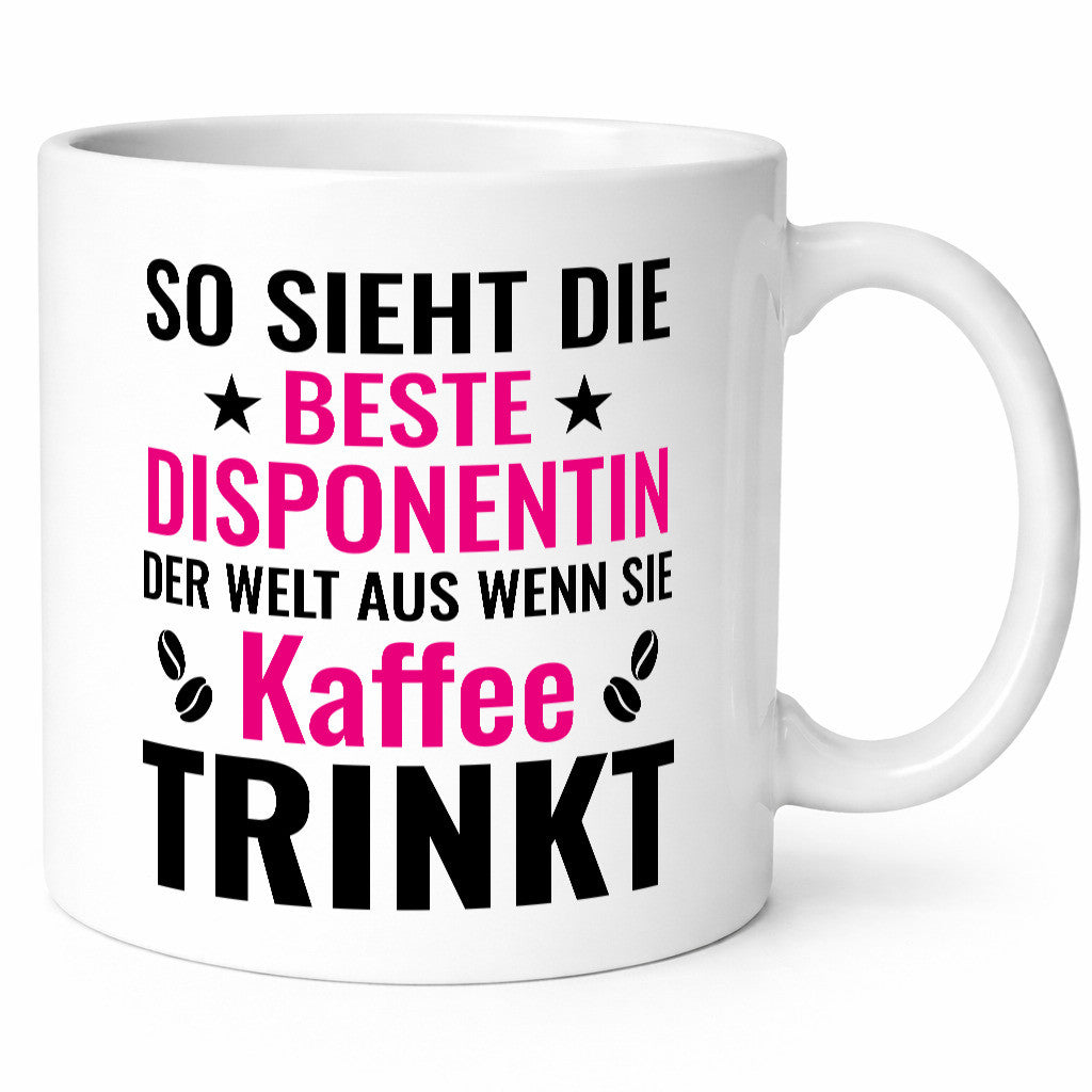 Kaffee trinkt: Disponentin | Zuteilerin Humor Geschenkidee Tasse