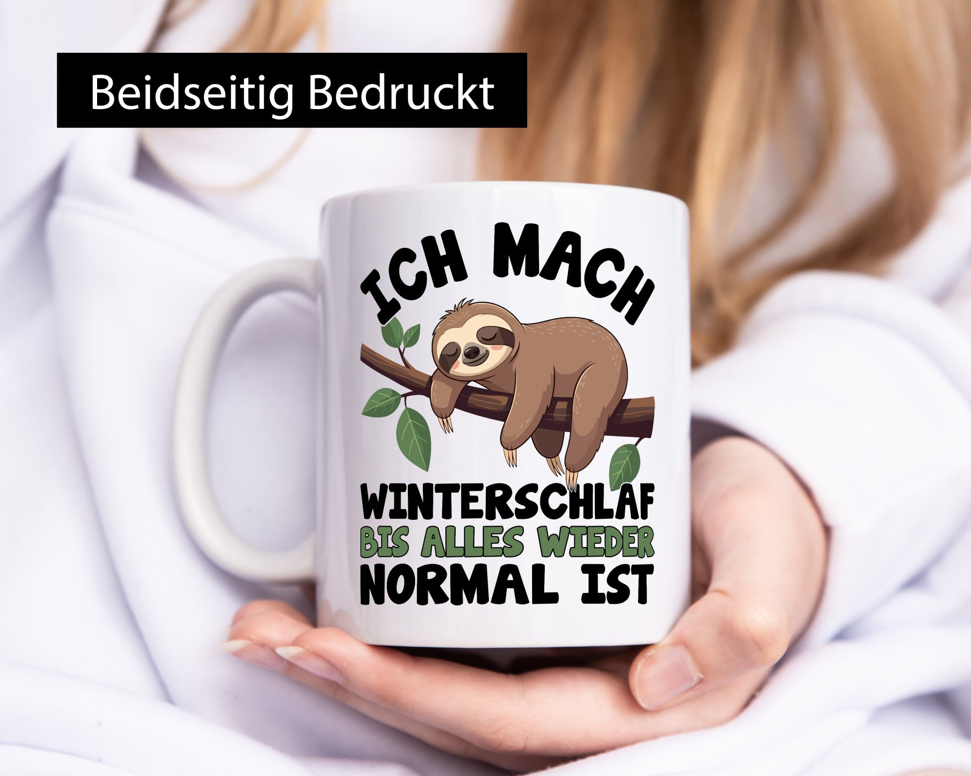 Winterschlaf | Faultier Schlafen v2 lustiger Spruch Geschenk Tierliebhaber