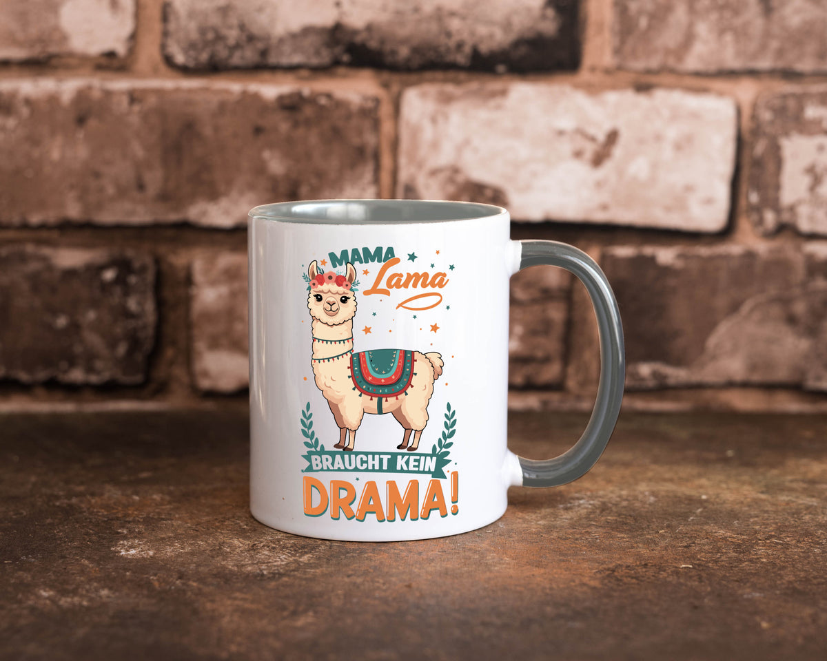 Mama Lama braucht kein Drama | Muttertag Humor Familie Geschenkidee Tasse