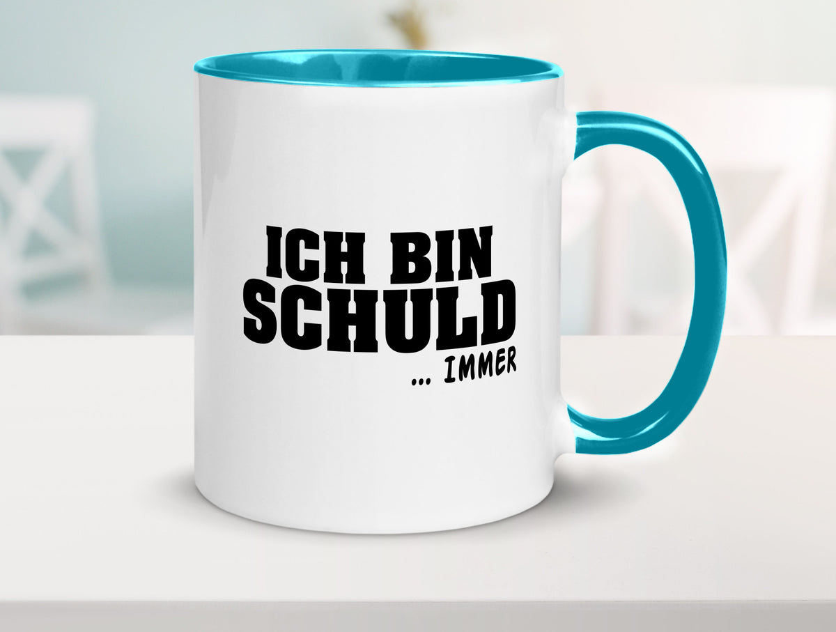 Ich bin Schuld | Schwarze Schaff lustig Humor Geschenkidee Geschenk Tasse