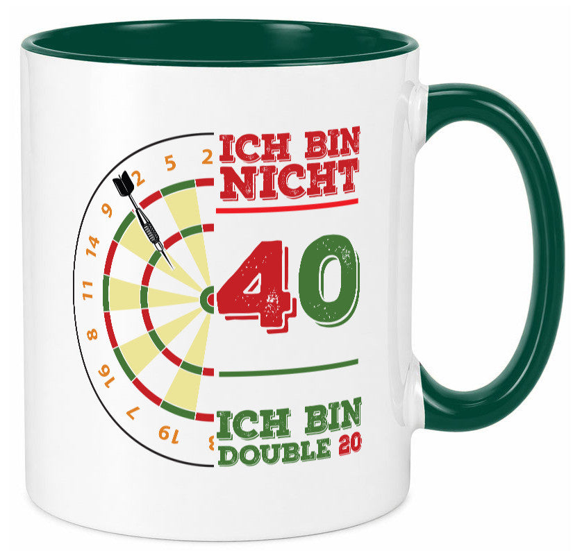 Ich bin nicht 40 double 80 | Dart spieler Geschenkidee Humor Tasse