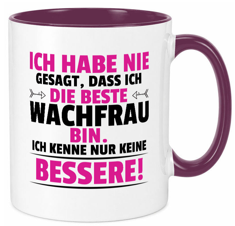 Die Beste Wachfrau | Wachpersonal Nachtwächter lustig Humor Geschenkidee Tasse