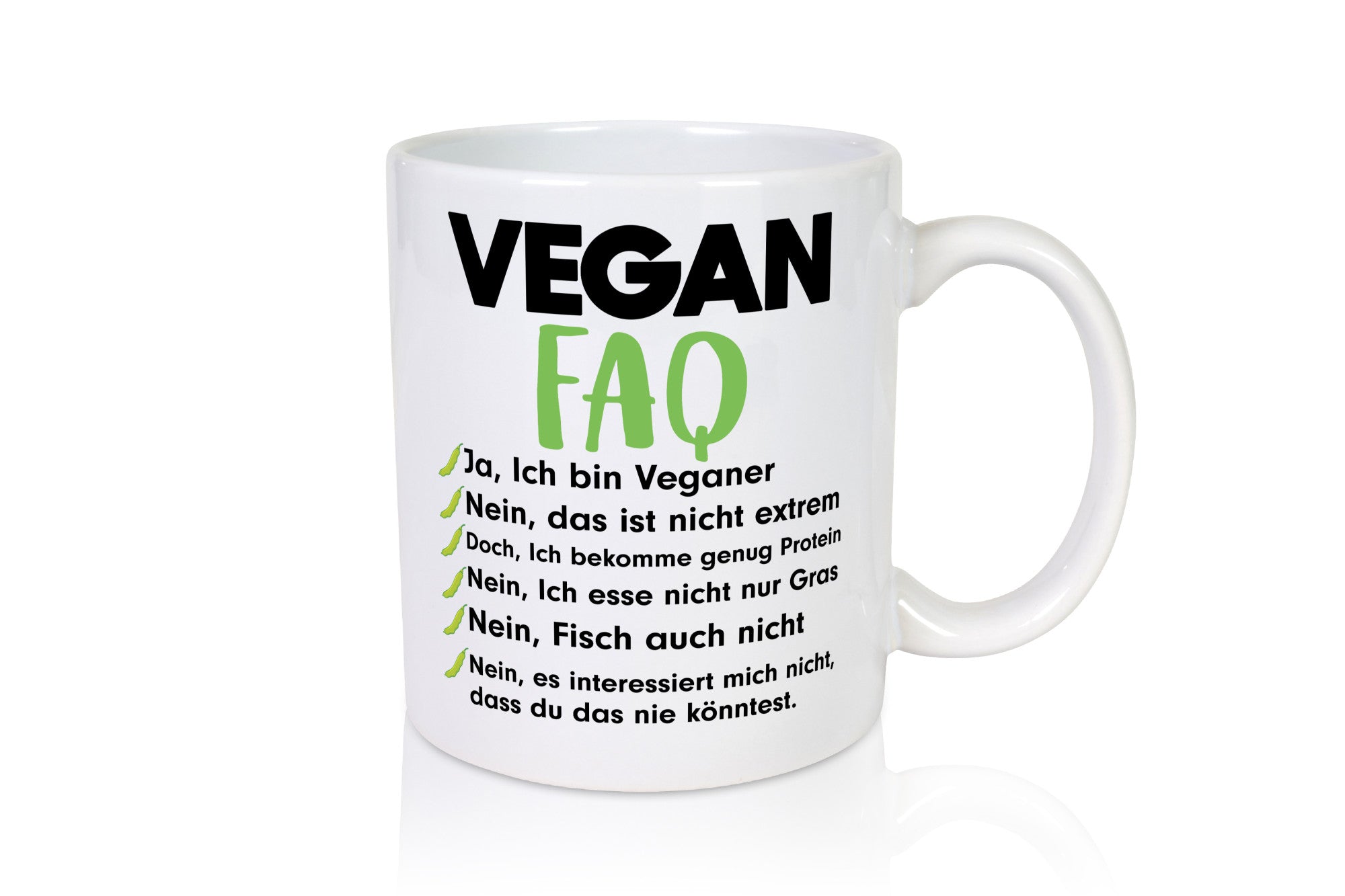 Vegan FAQ | Veganer Lifestyle Ich liebe Humor Geschenkidee Tasse