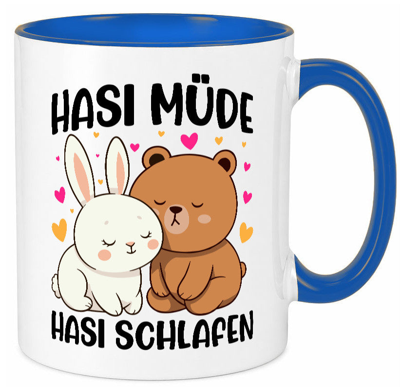 Hasi Müde | schlafen Kaninchen Häschen v2 lustiger Spruch Geschenk Humor Tasse