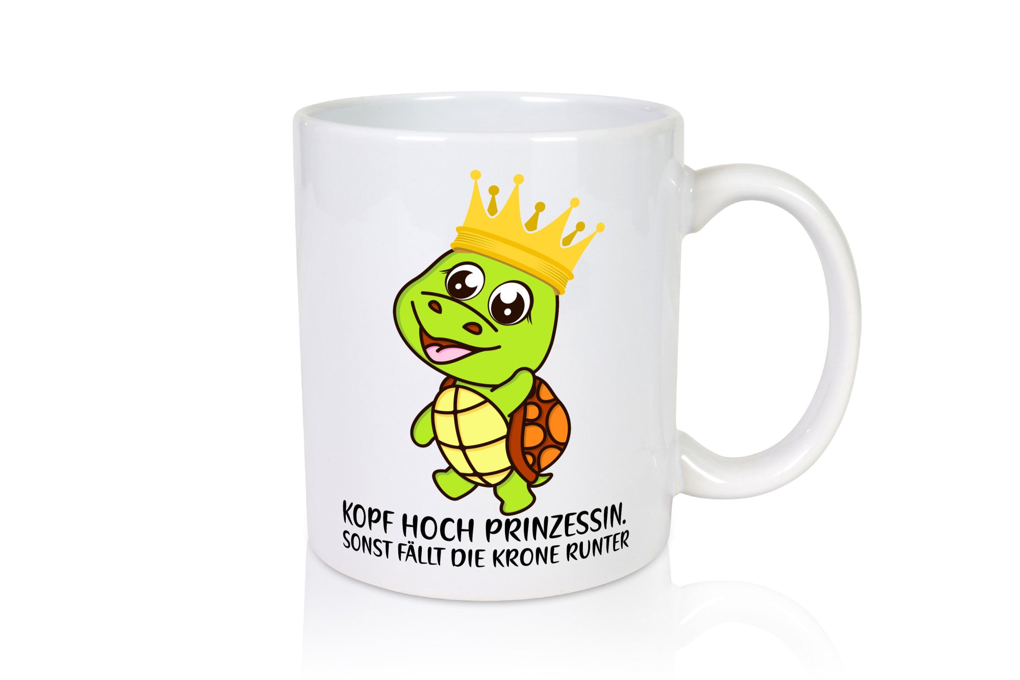Kopf hoch Prinzessin | Krone süße Schildkröte Comic lustig Humor Geschenkidee