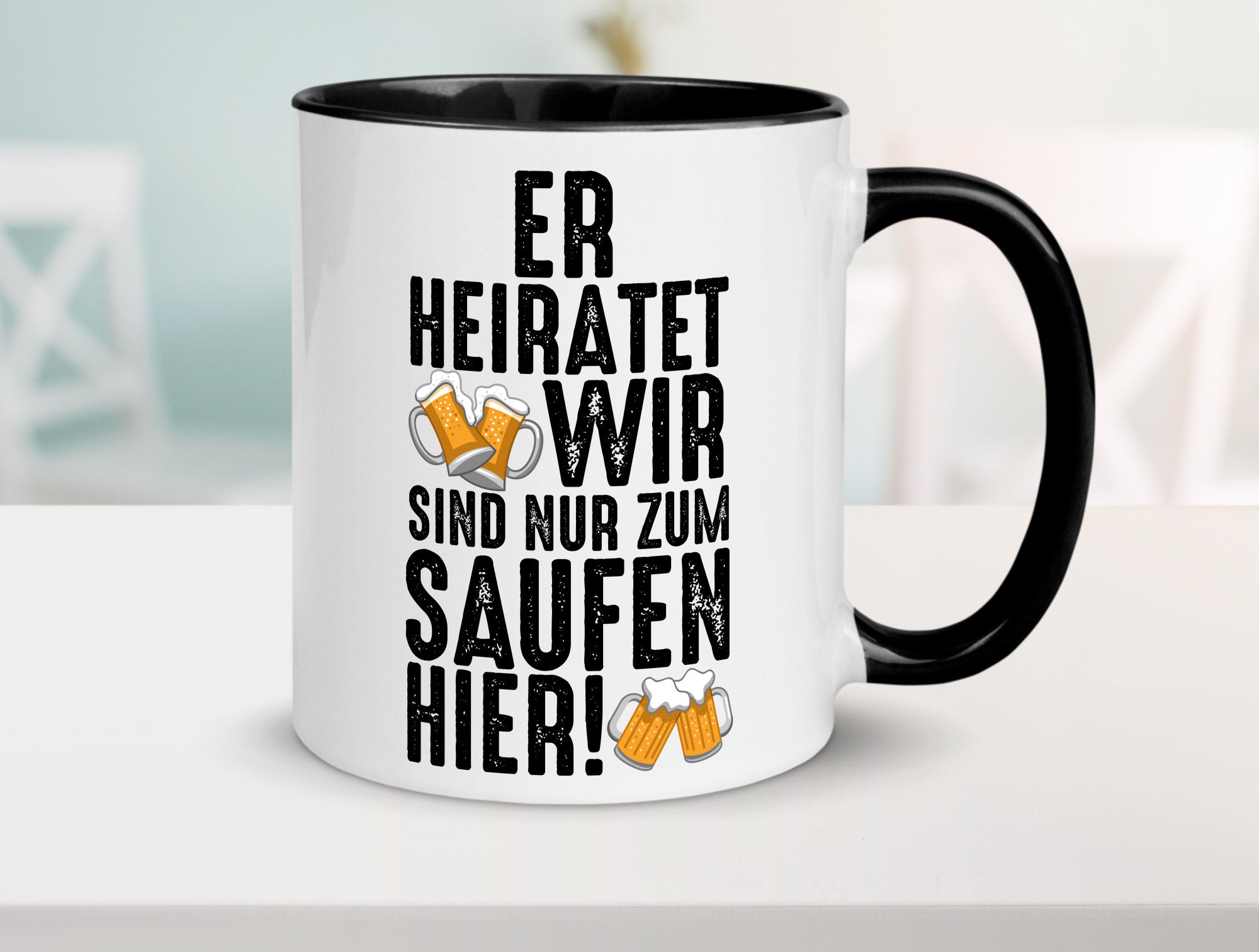 JGA | Er heiratet Junggesellenabschied Polterabend v2 lustiger Spruch Geschenk