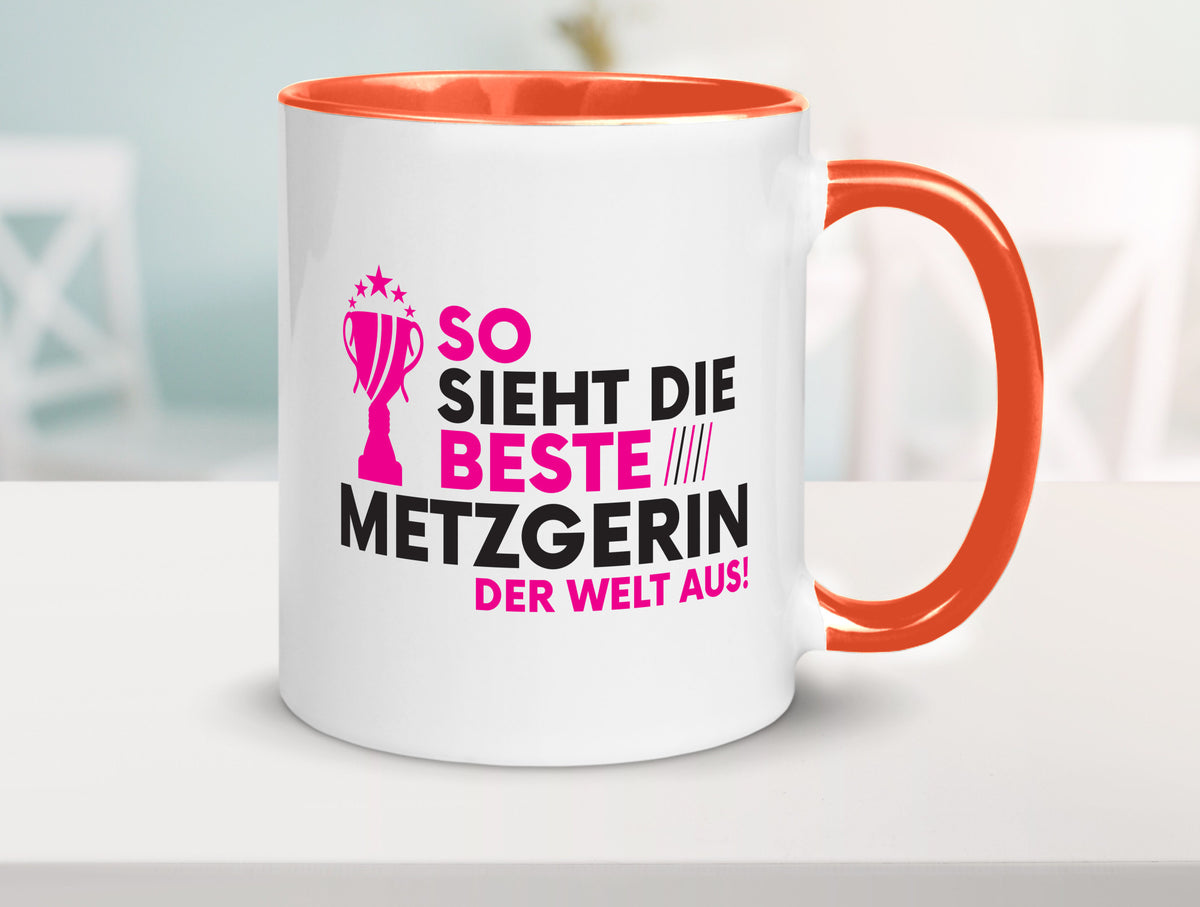 Die Weltbeste Metzgerin | Fleischerin lustig Humor Geschenkidee Geschenk Tasse