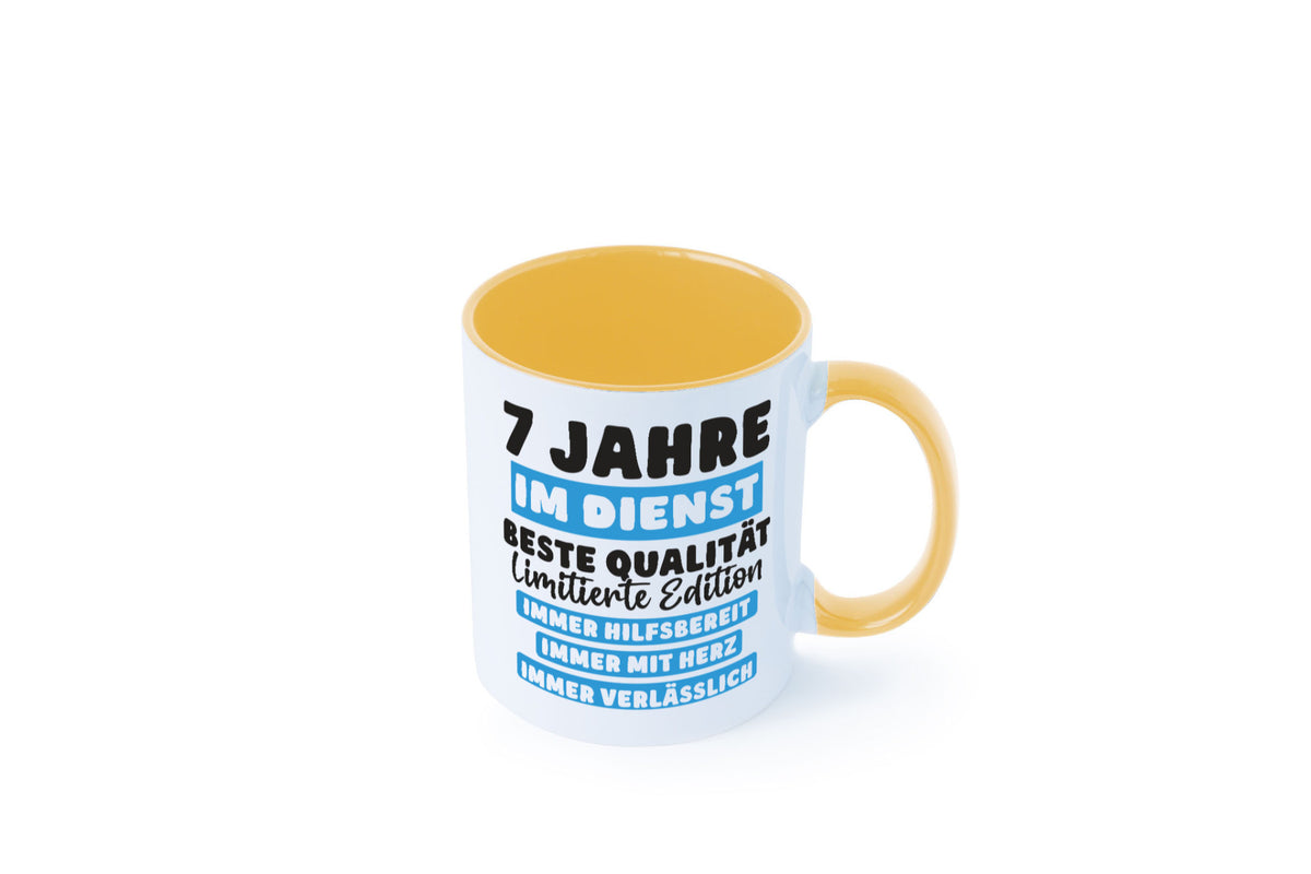 7 Jahre im Dienst | Jubiläum Arbeit v6 lustig Kollegen Büro Geschenk Tasse