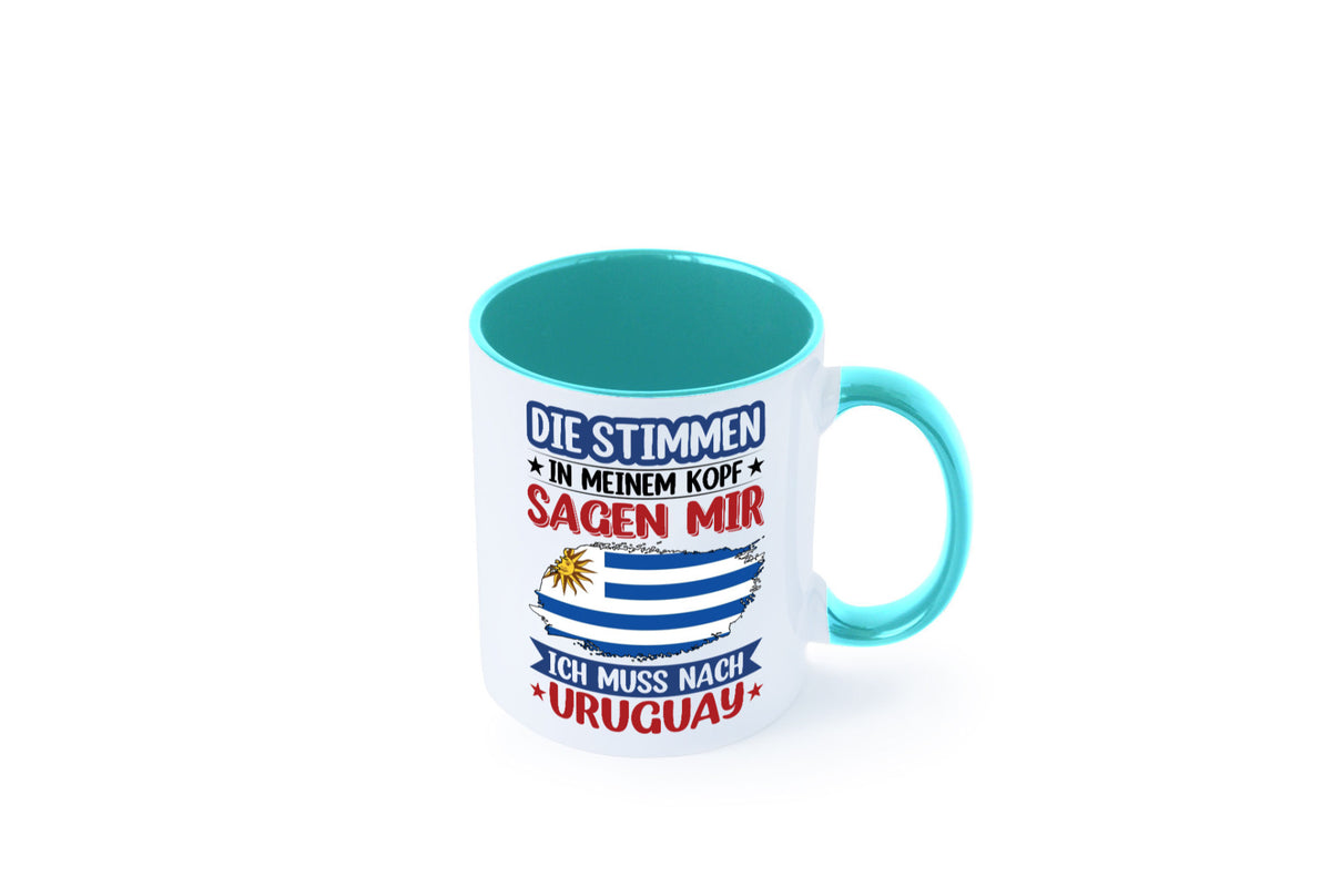 Uruguay | Urlaub Stimmen in meinem Kopf Traumland Geschenk Humor Geschenkidee Tasse