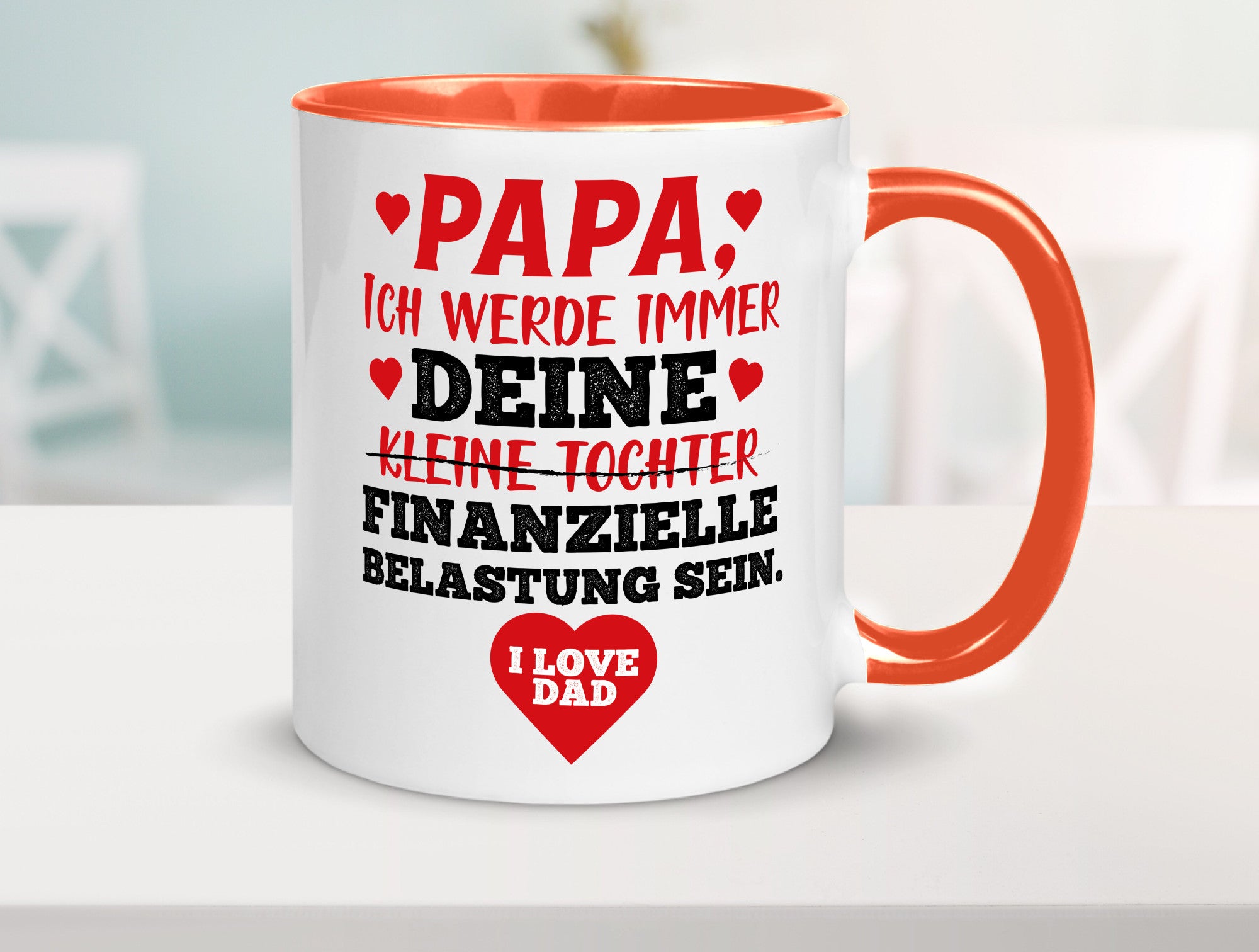 Finanzielle Belastung lustiger Spruch Geschenk Humor Geschenkidee Tasse