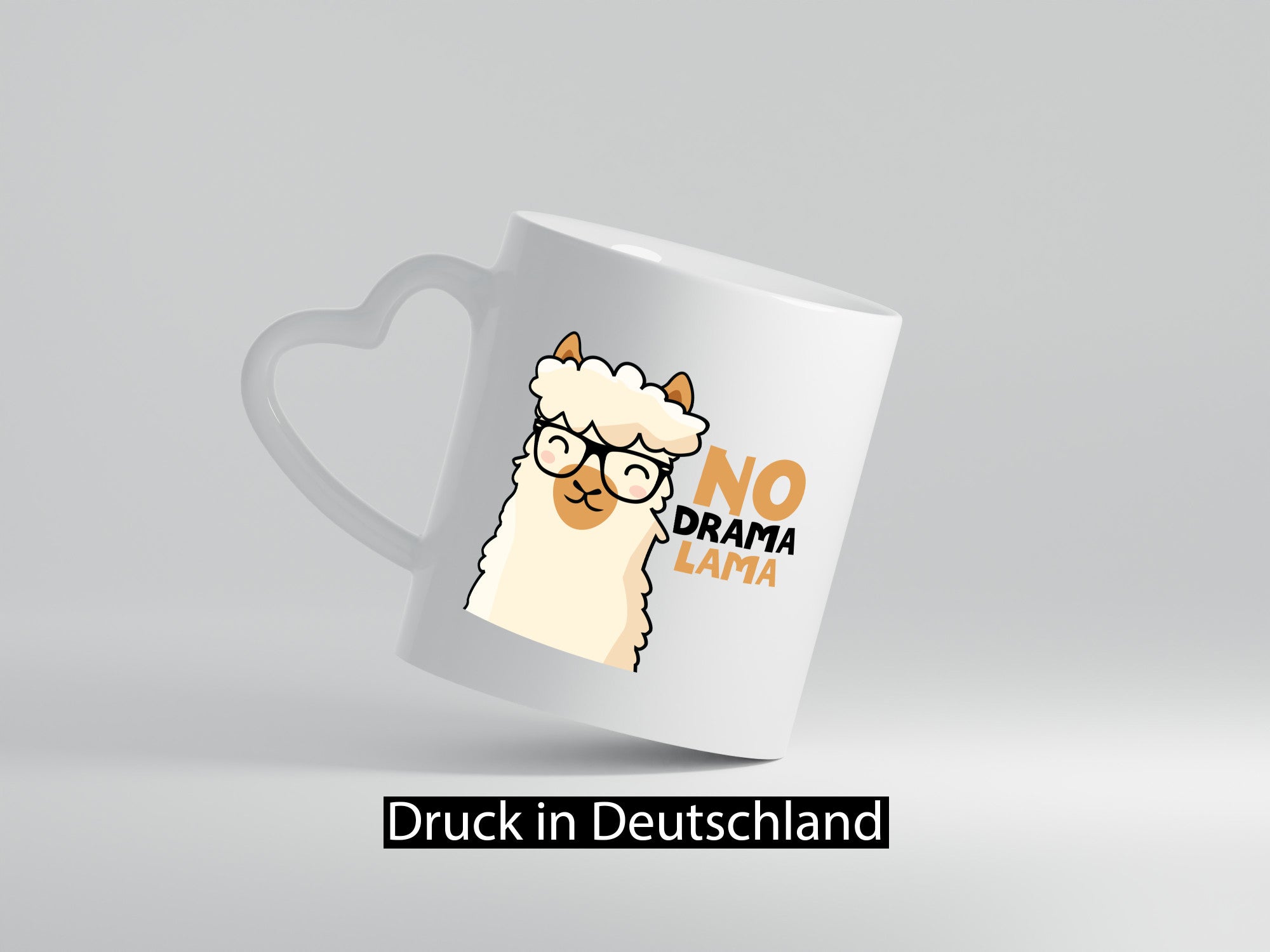 No Drama | Entspannt Lama mit Brille süßer Comic Humor Geschenkidee Tasse