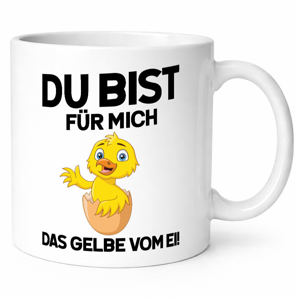 Das Gelbe vom Ei | Süßes Küken mit Eierschale am Kopf Comic v2 lustiger Spruch