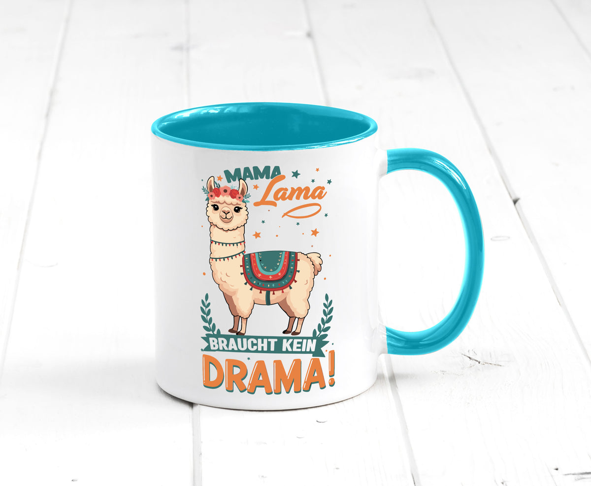 Mama Lama braucht kein Drama | Muttertag Humor Familie Geschenkidee Tasse
