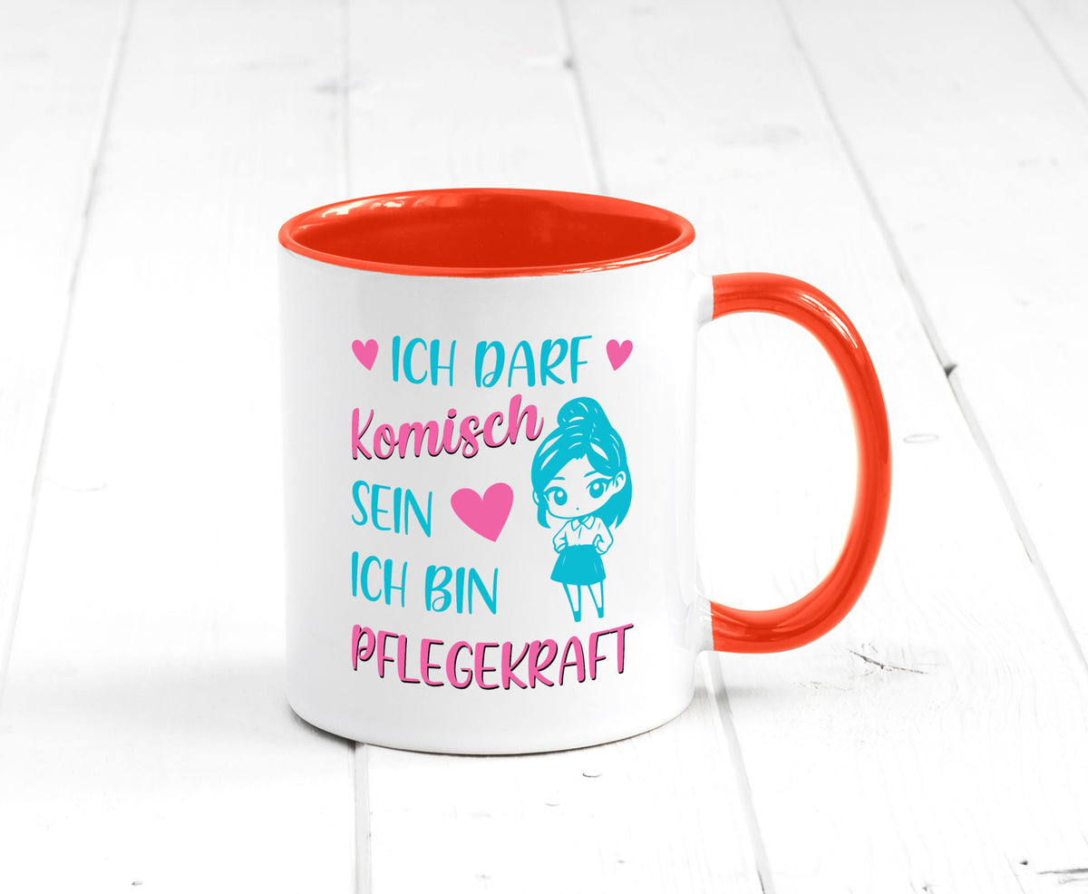 Ich darf komisch sein | Pflegekraft Geschenkidee Humor Tasse