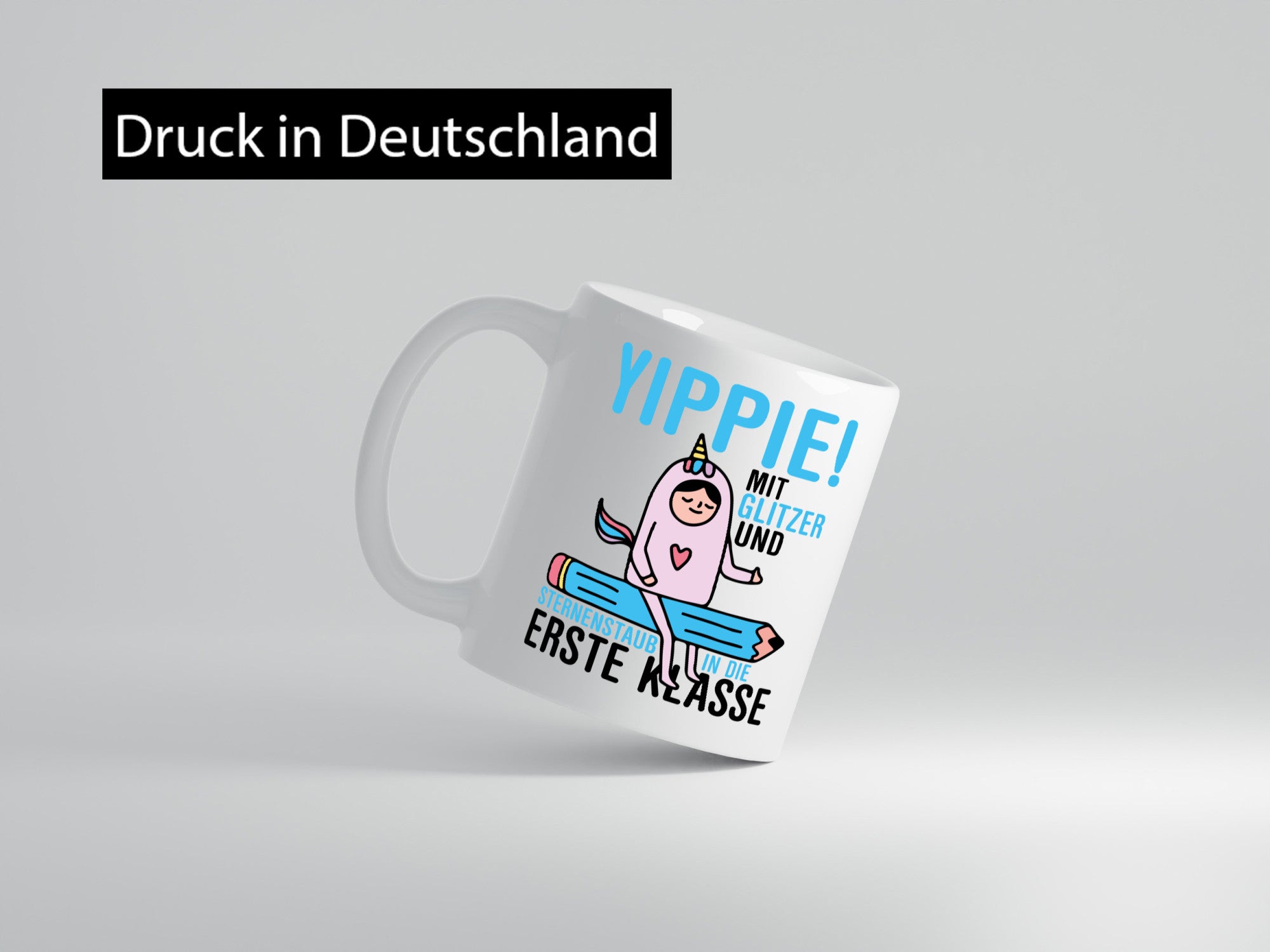 Mit Glitzer und Sternenstaub | Einschulung Einhorn lustiger Spruch Geschenk