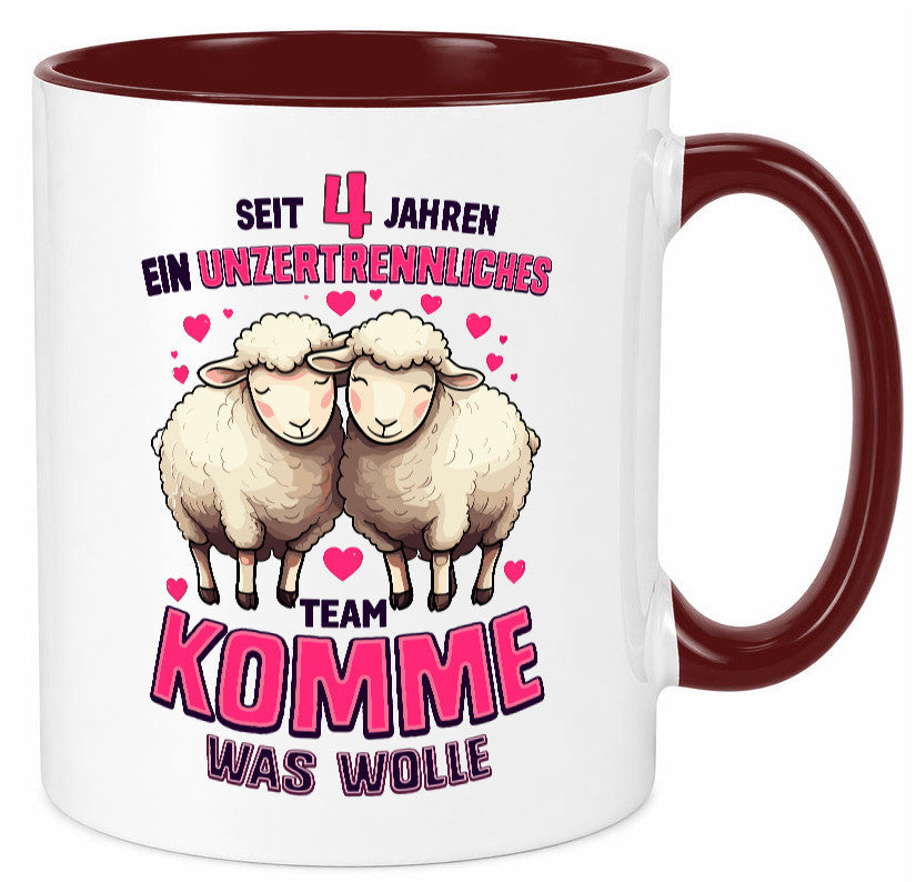 4 Jahre Verheiratet | ein Team Ehepaar v2 Humor Geschenkidee Tasse