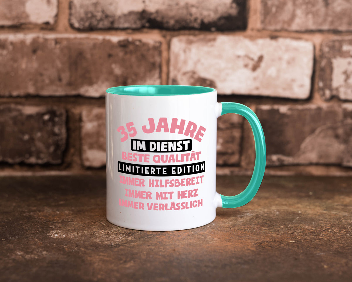 35 Jahre im Dienst | Jubiläum Arbeit v11 lustig Kollegen Büro Geschenk Tasse