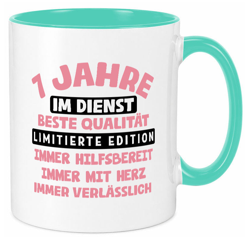 7 Jahre im Dienst | Jubiläum Arbeit v11 lustiger Spruch Geschenk Kollegen Büro