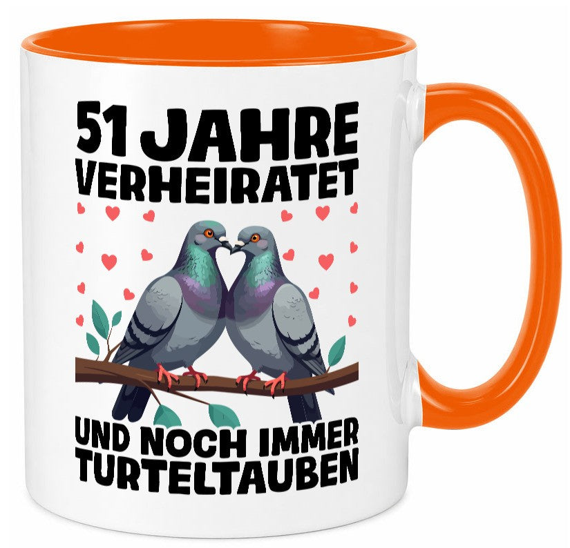 51 Jahre verheiratet | Turteltauben Ehe Ehepaar Geschenkidee Humor Tasse