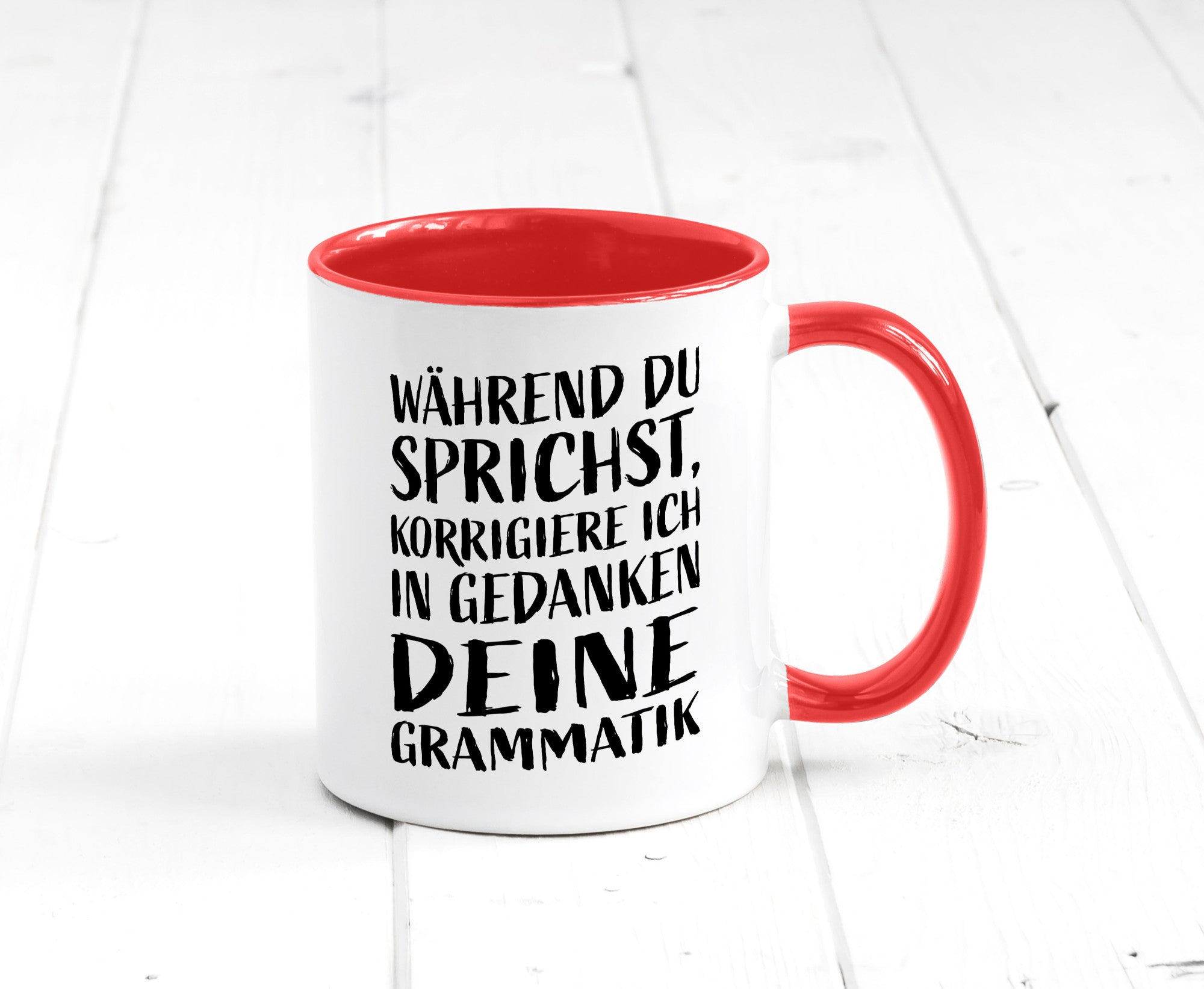 Während du sprichst, Grammatik korrigieren lustiger Spruch Geschenk Humor