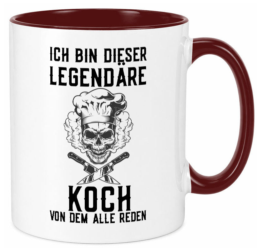 Legendärer Koch | Haubenkoch Totenkopf Küchenchef lustiger Spruch Geschenk Tasse