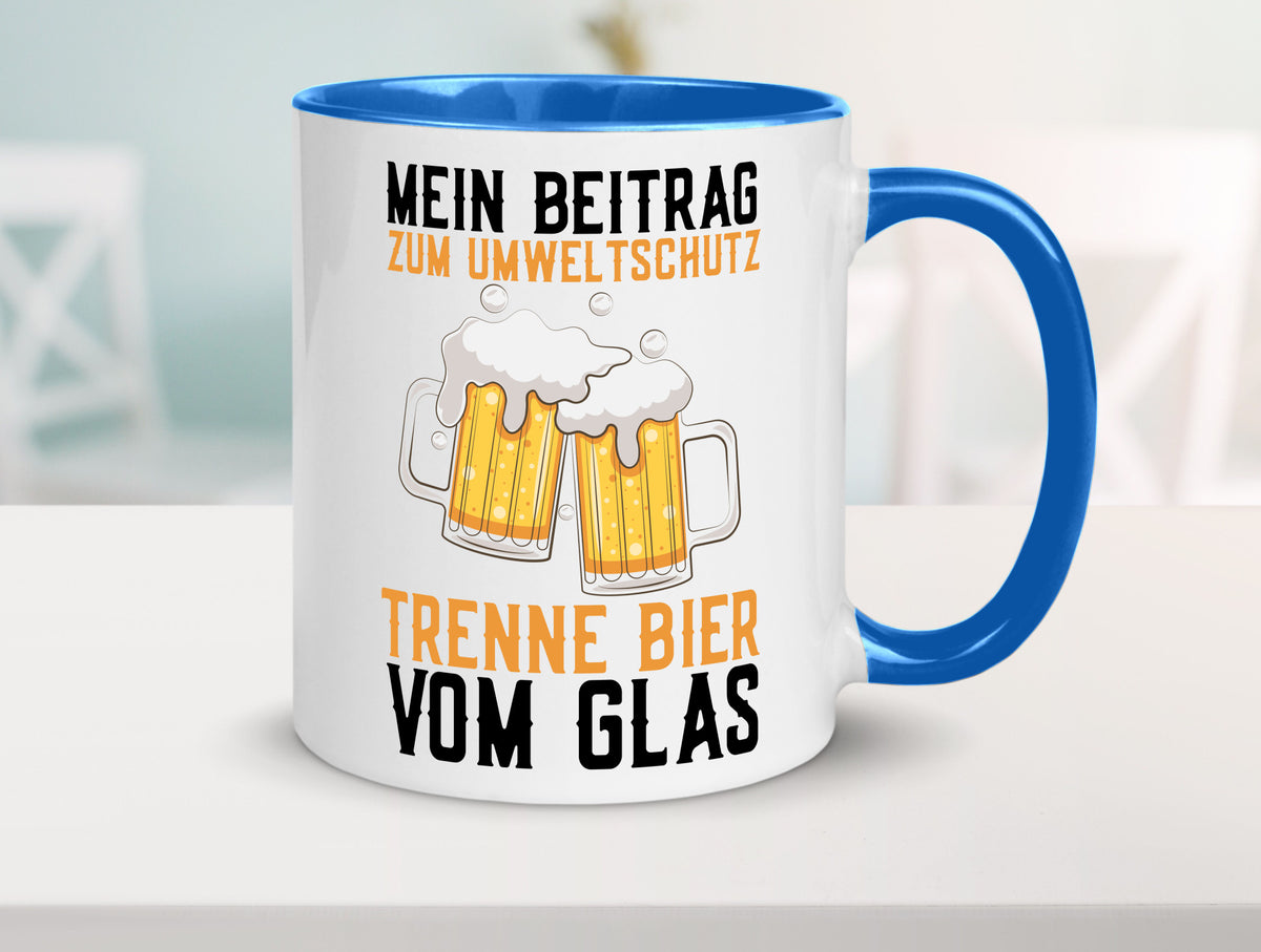 Beitrag zum Umweltschutz | Biertrinker Party Pils lustiger Spruch Geschenk Tasse