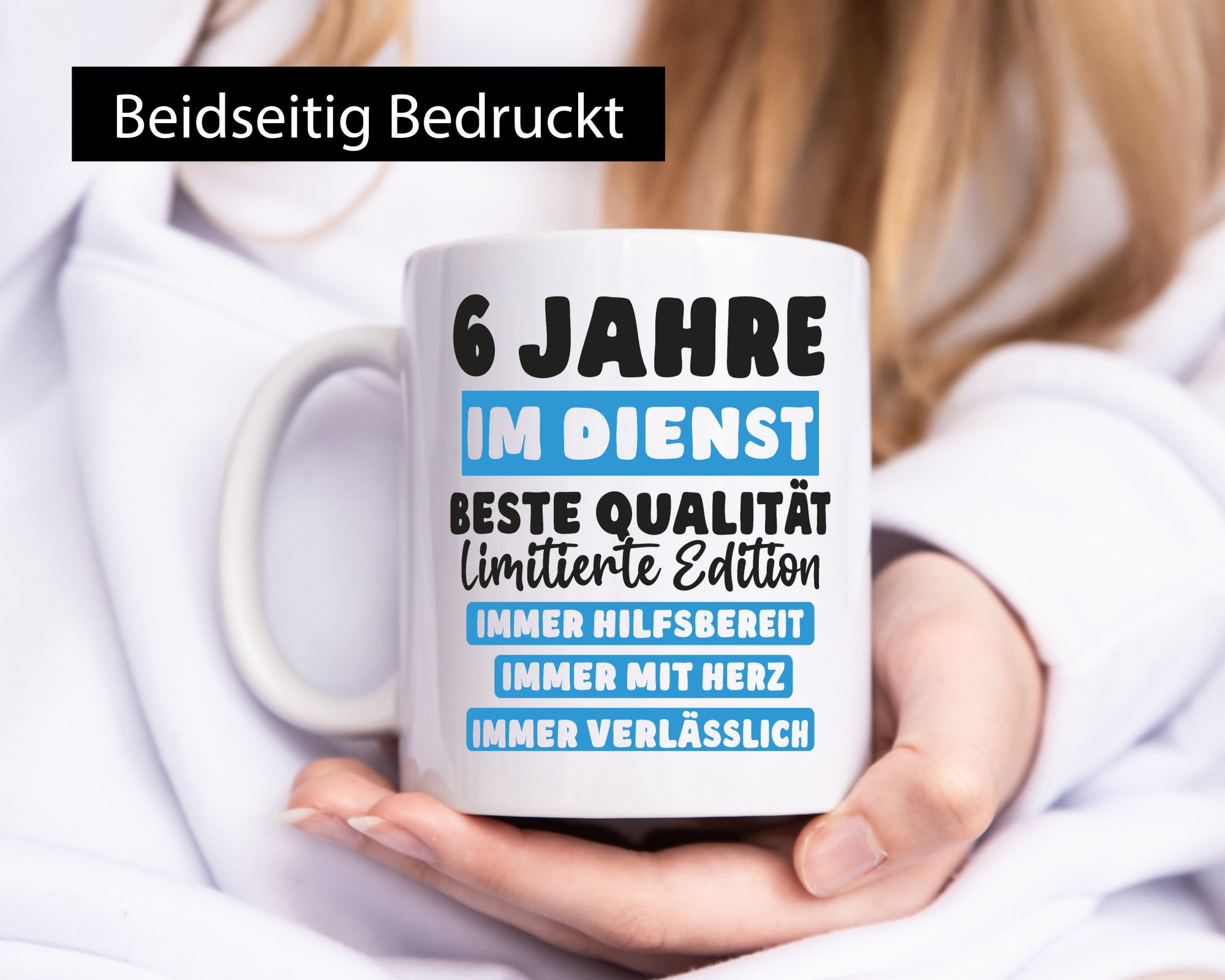 6 Jahre im Dienst | Jubiläum Arbeit v6 Geschenkidee Kollegen Büro Humor Tasse
