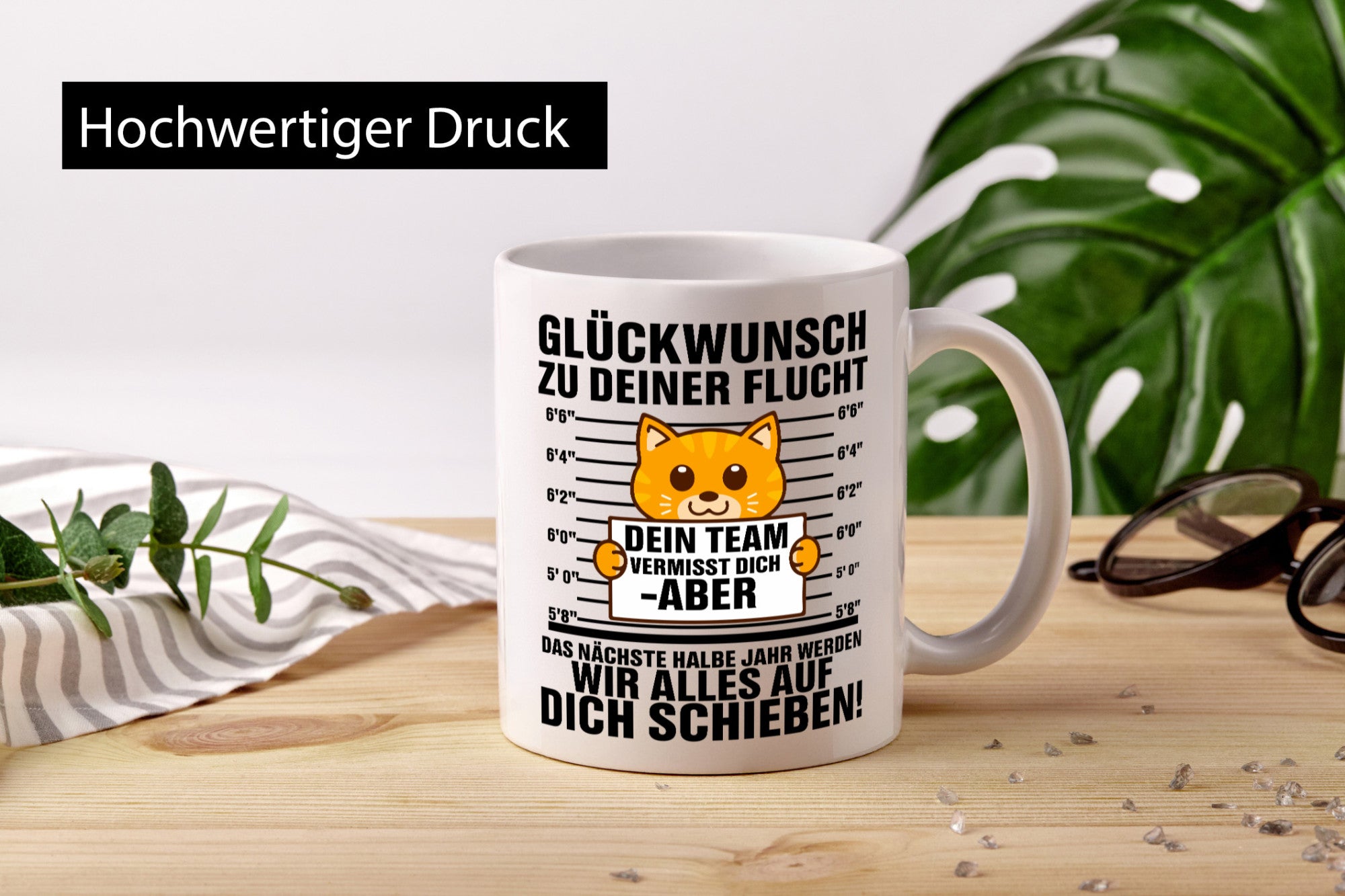 Glückwunsch zur Flucht | Arbeitskollegen Katze Geschenkidee Arbeit Kollegen