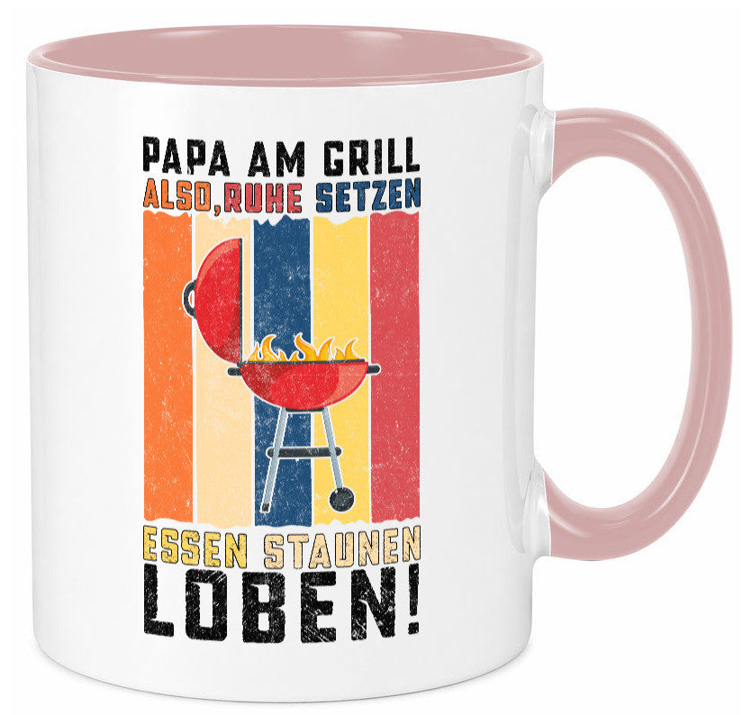 Papa am Grill | Grillmeister BBQ Grillabend v2 Geschenkidee Humor Tasse