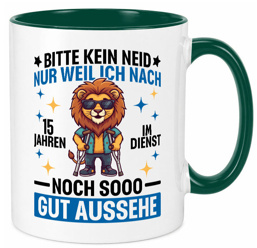 15 Jahre im Dienst | Arbeitsjubiläum Arbeit lustig Kollegen Büro Geschenk Tasse