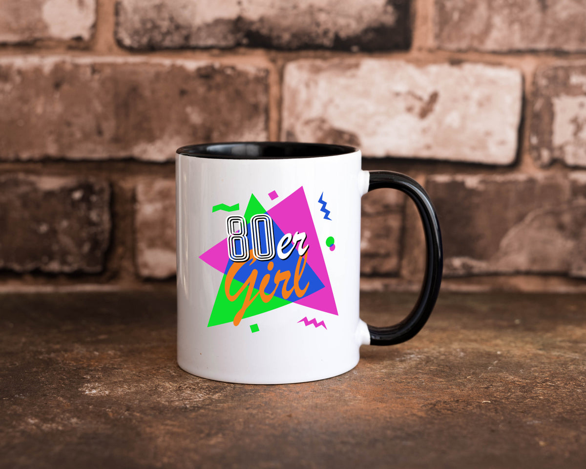 80er Girl - Jahre bunt + verrückt retro Humor Geschenkidee Tasse