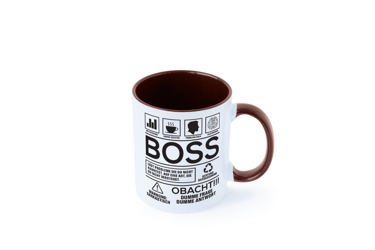 Achtung Probleme Boss | Führungskraft Vorgesetzter lustig Humor Geschenkidee Tasse